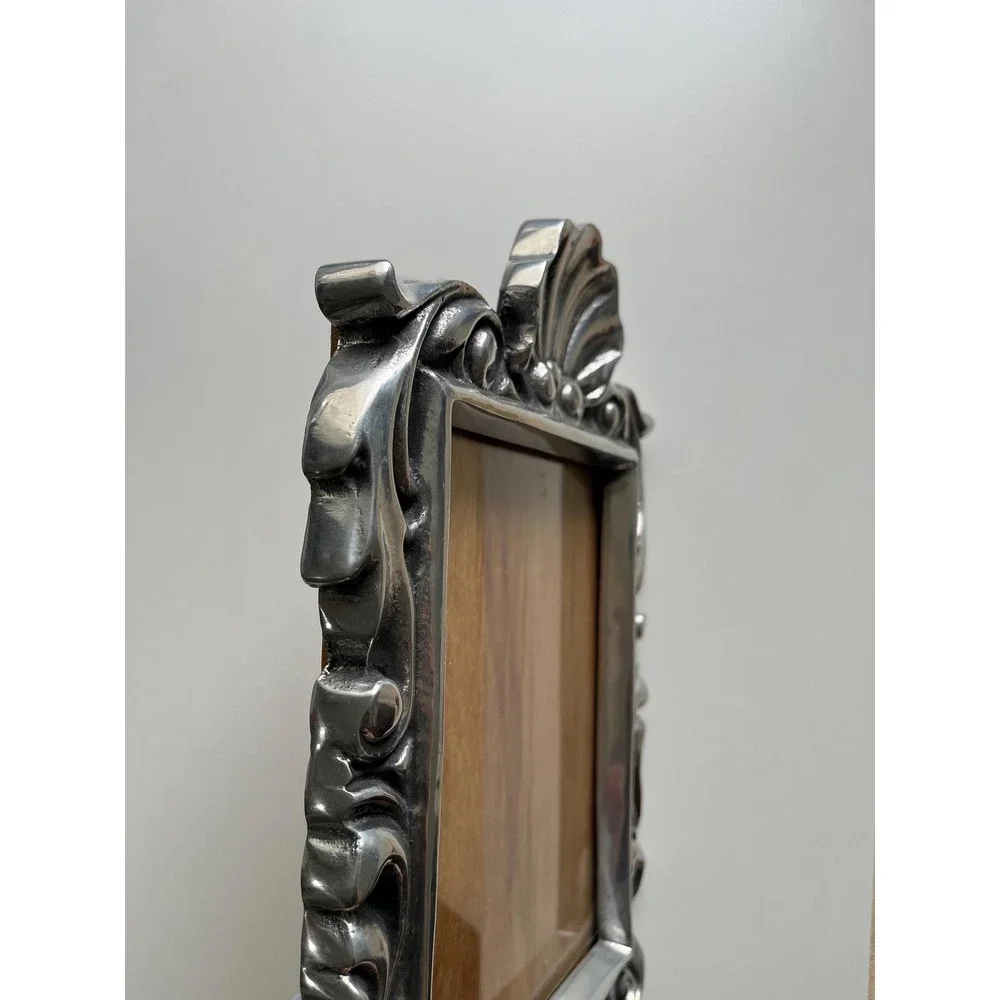 Holland Boone Polished Pewter Picture Frame, HEAVY, Rococo/Baroque style